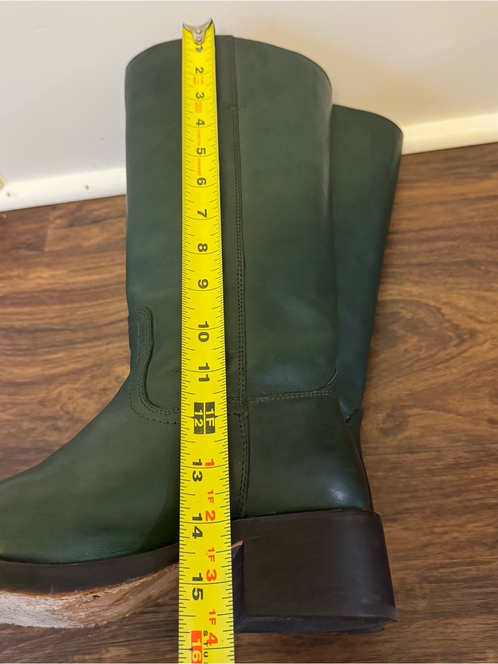 Frye Campus Boots Dark Green Leather Over-The-Knee Riding Boots - Picture 13 of 13